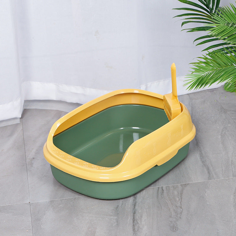 semi-closed plastic cat litter box, view 3 - MRSLM