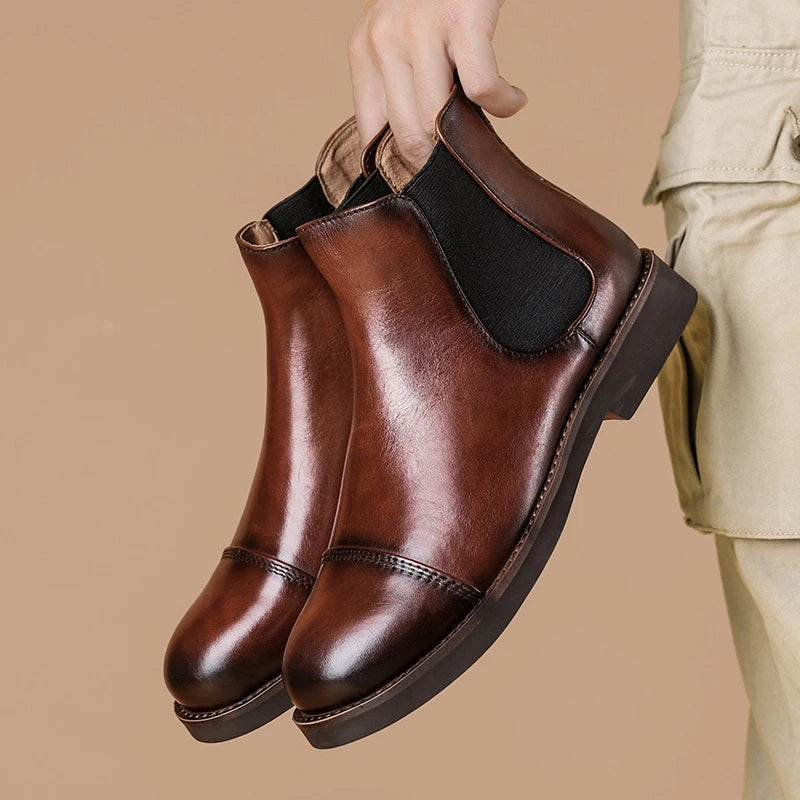 handmade vintage leather ankle boots, view 6 - MRSLM