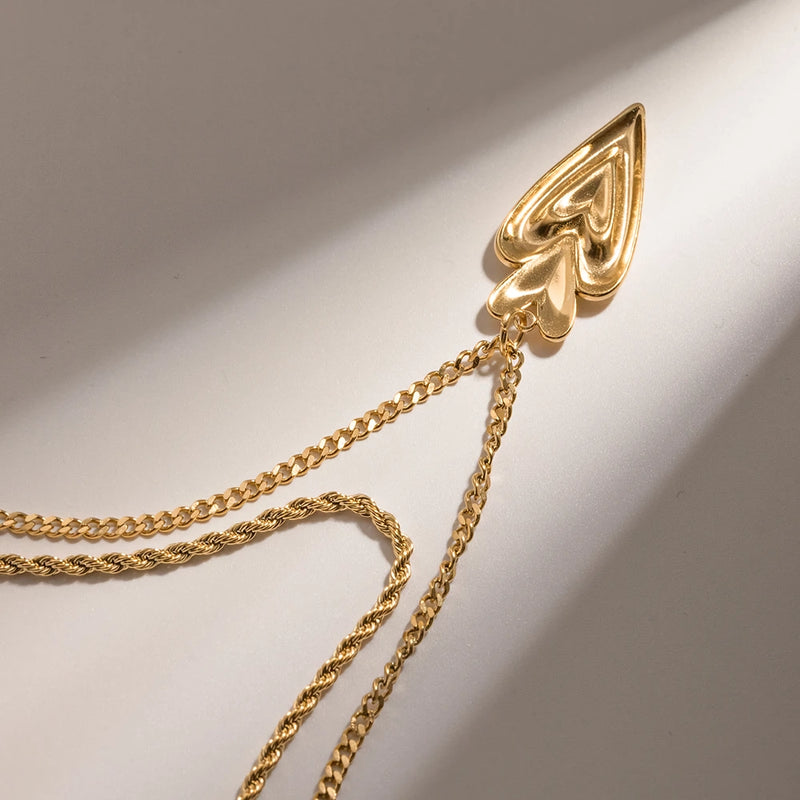 18k gold plated love heart necklace, view 8 - MRSLM