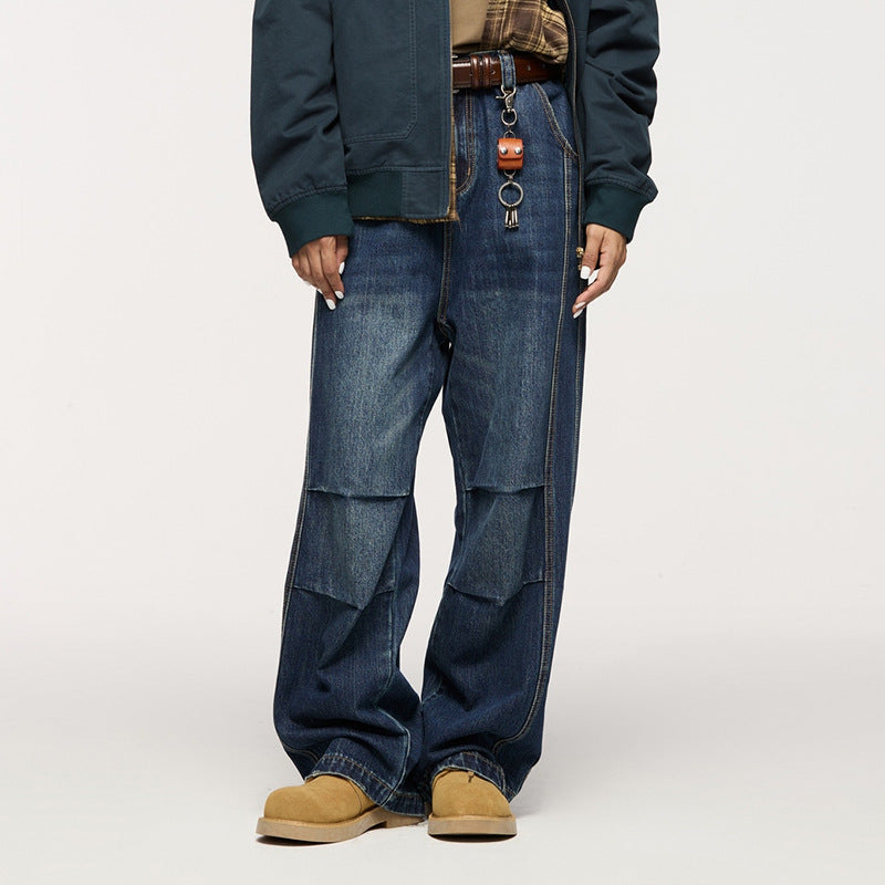 men's loose retro straight jeans - MRSLM