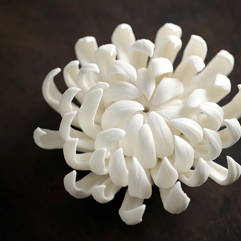 chrysanthemum ceramic incense burner, view 11 - MRSLM