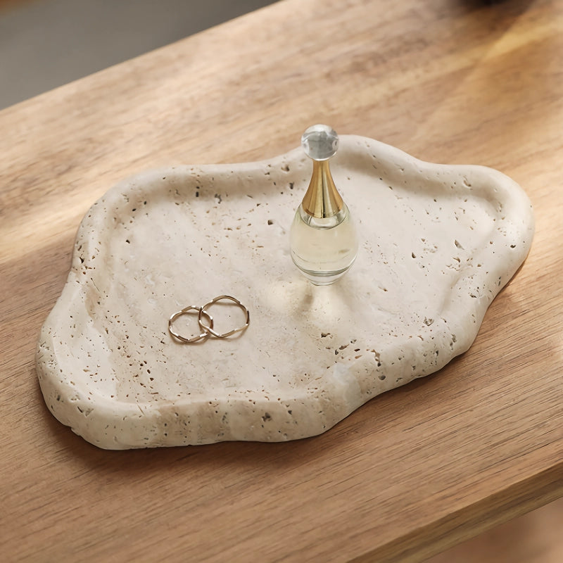 travertine stone jewelry display, view 2 - MRSLM