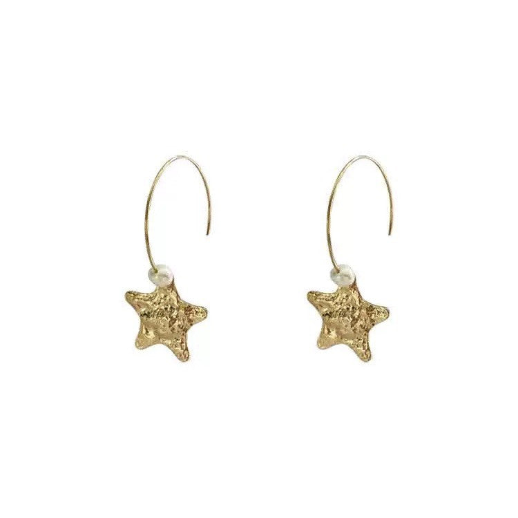 five-pointed star pearl earrings, view 4 - MRSLM