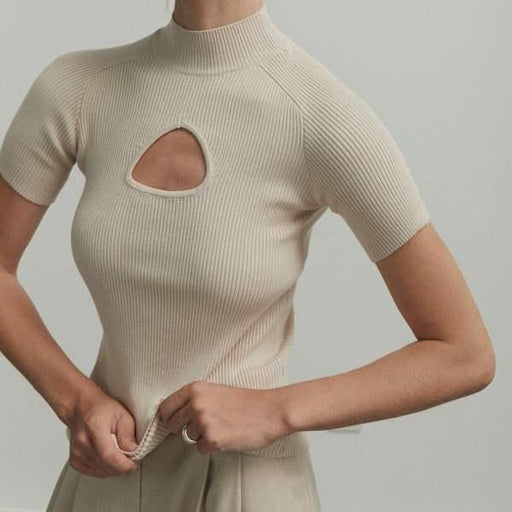 Women's half high collar knitted pullover, view 4 - MRSLM