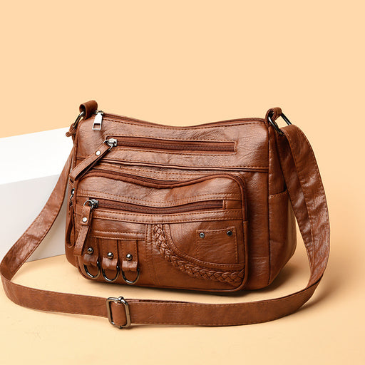 Women's soft PU leather multi-pocket crossbody bag - MRSLM