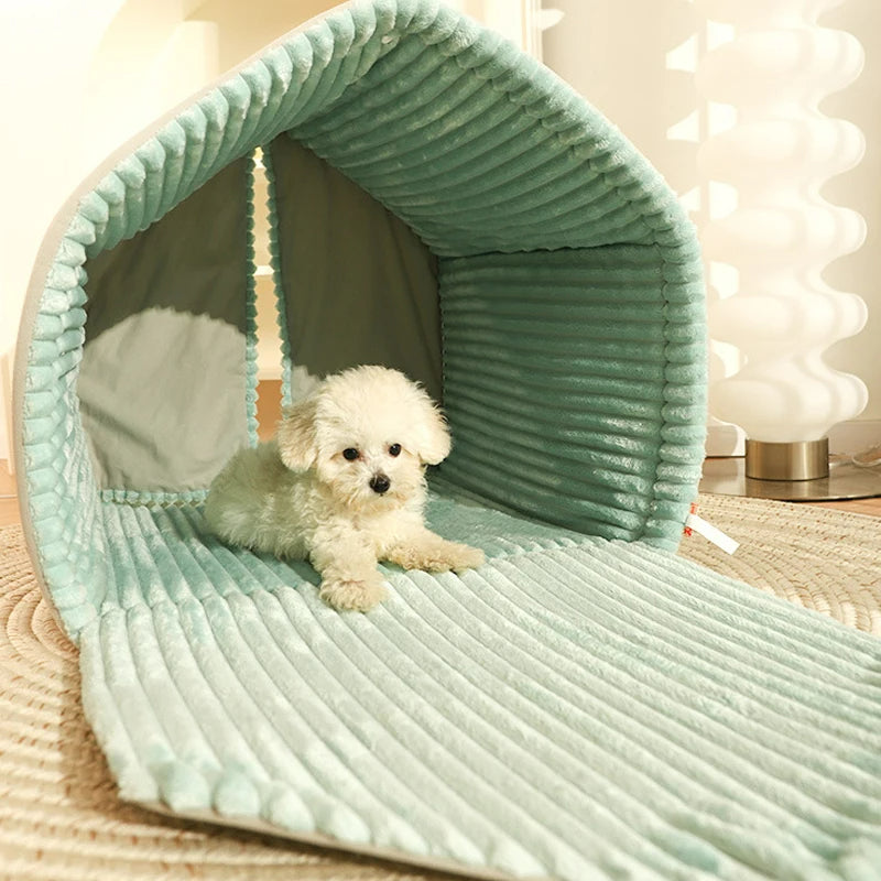 cozy enclosed pet dog bed, view 4 - MRSLM