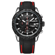 men's silicone strap luminous quartz watch, view 4 - MRSLM