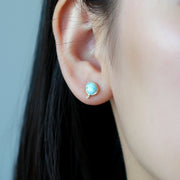 white topaz wave stud earrings - MRSLM