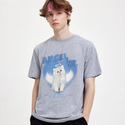 angel cat graphic cotton t-shirt, view 6 - MRSLM
