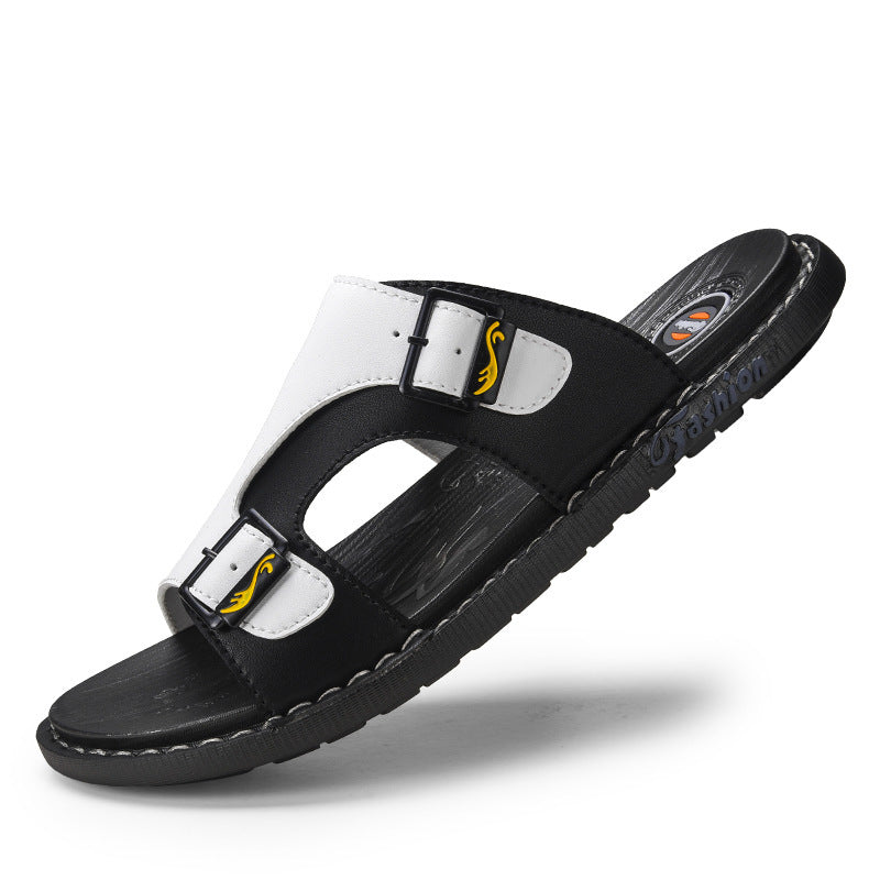 men's casual leather flip flops, view 5 - MRSLM