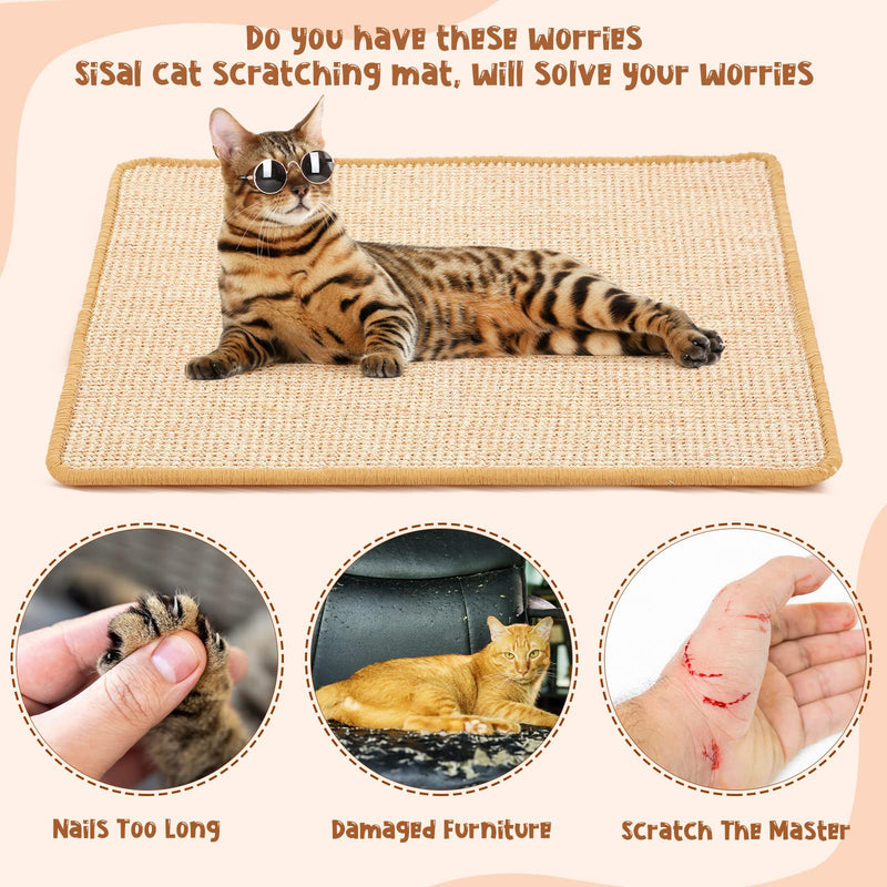 cat scratch sisal mat, view 3 - MRSLM