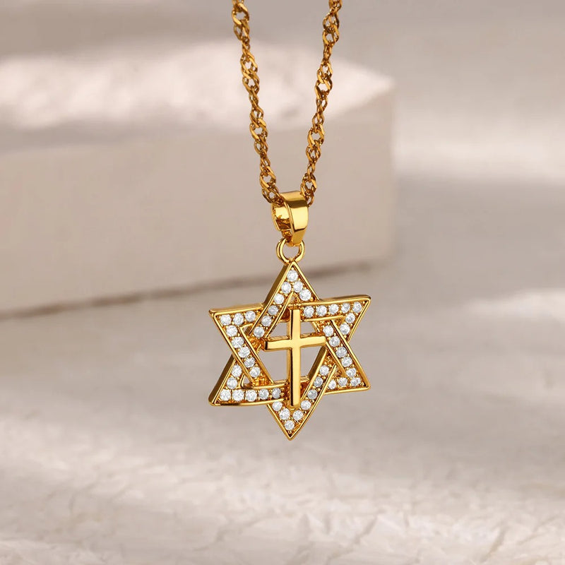 cubic zirconia star pendant necklace - MRSLM