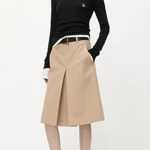 slit hems midi skirt, view 3 - MRSLM