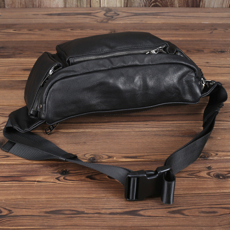 Cowhide large capacity messenger bag, view 3 - MRSLM
