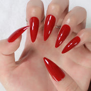 red stiletto press on nails, view 2 - MRSLM