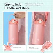 large capacity stainless steel thermos bottle with straw, view 7 - MRSLM