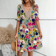 loose V-neck dress, view 8 - MRSLM