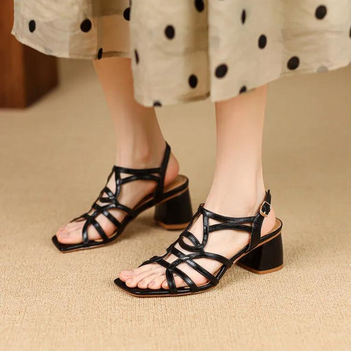 gladiator square toe heel sandals - MRSLM