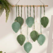 Boho macrame leaf tapestry, view 3 - MRSLM