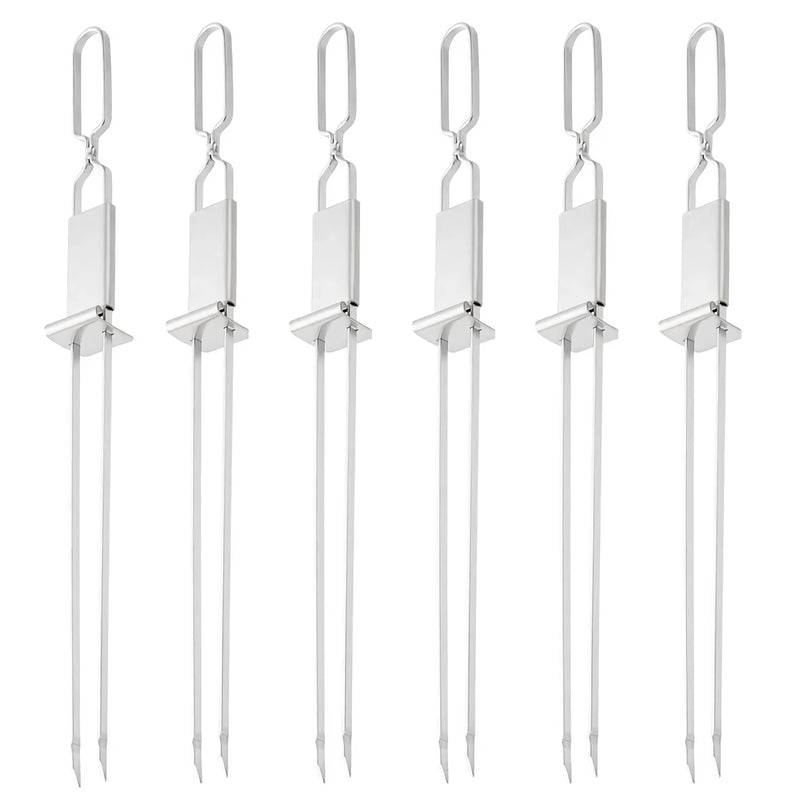 stainless steel semi-automatic bbq grill forks, view 4 - MRSLM