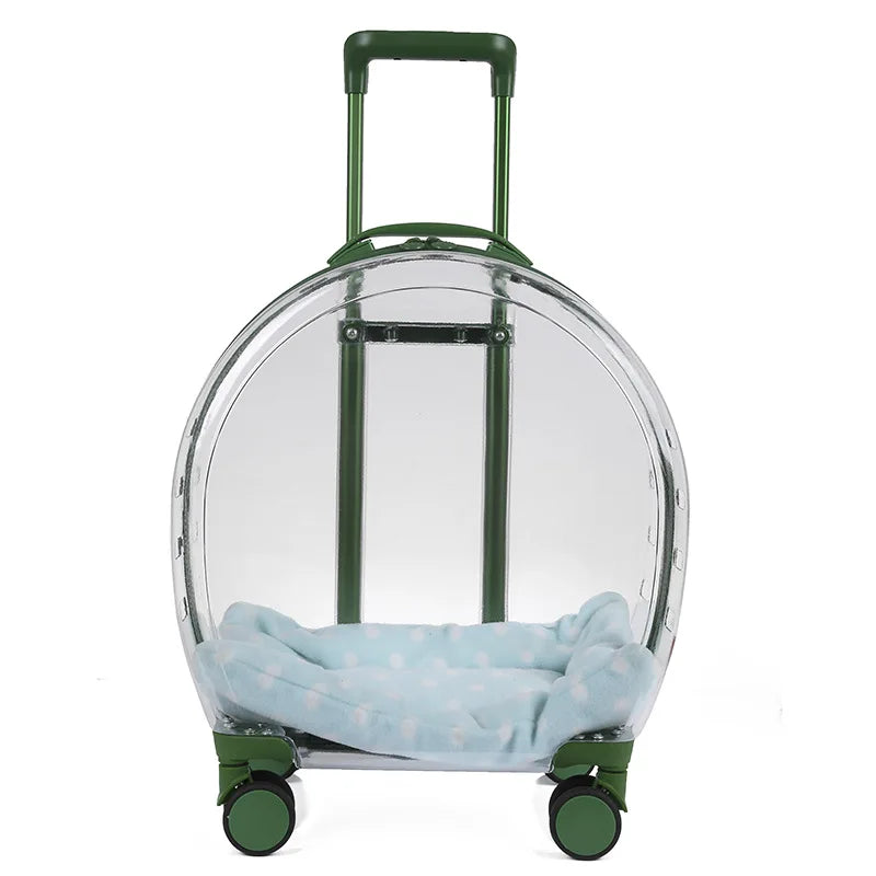 transparent pet trolley backpack, view 3 - MRSLM