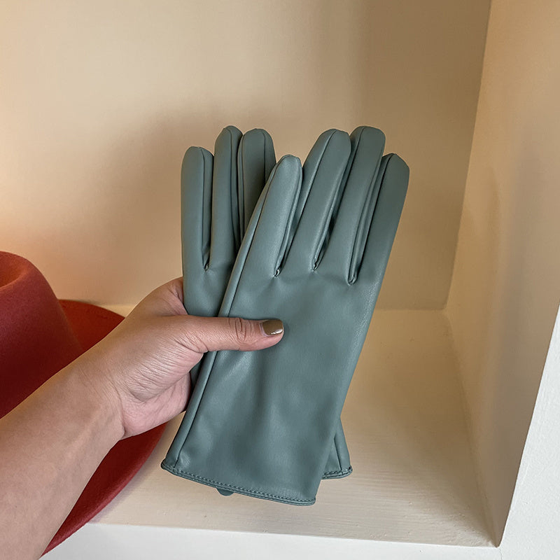 Five finger PU leather gloves, view 8 - MRSLM
