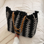 Large capacity fringe tote bag, view 6 - MRSLM