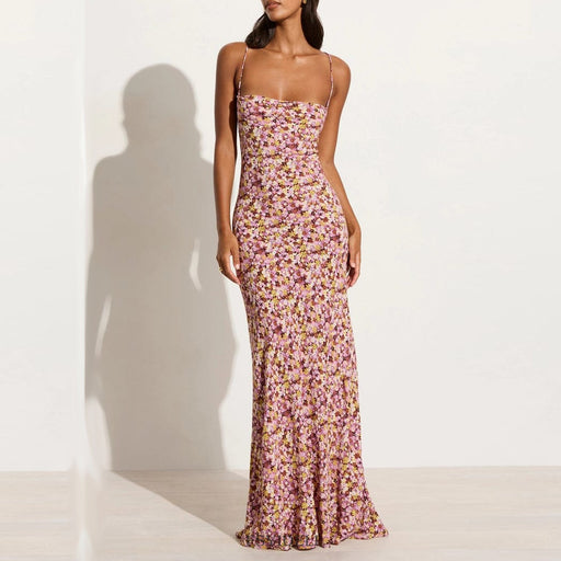 women's backless lace-up long dress - MRSLM