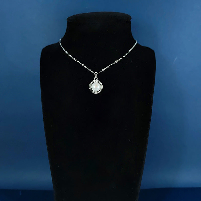 Freshwater pearl 925 silver pendant necklace, view 4 - MRSLM