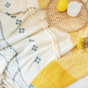 cotton tufted throw blanket, view 4 - MRSLM