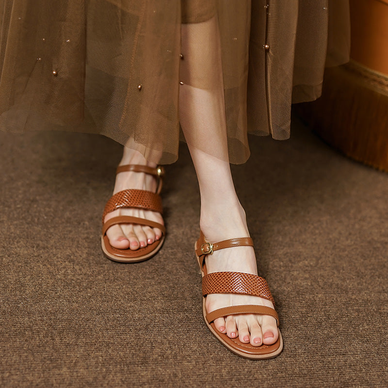 Retro women's leather sandals, view 4 - MRSLM