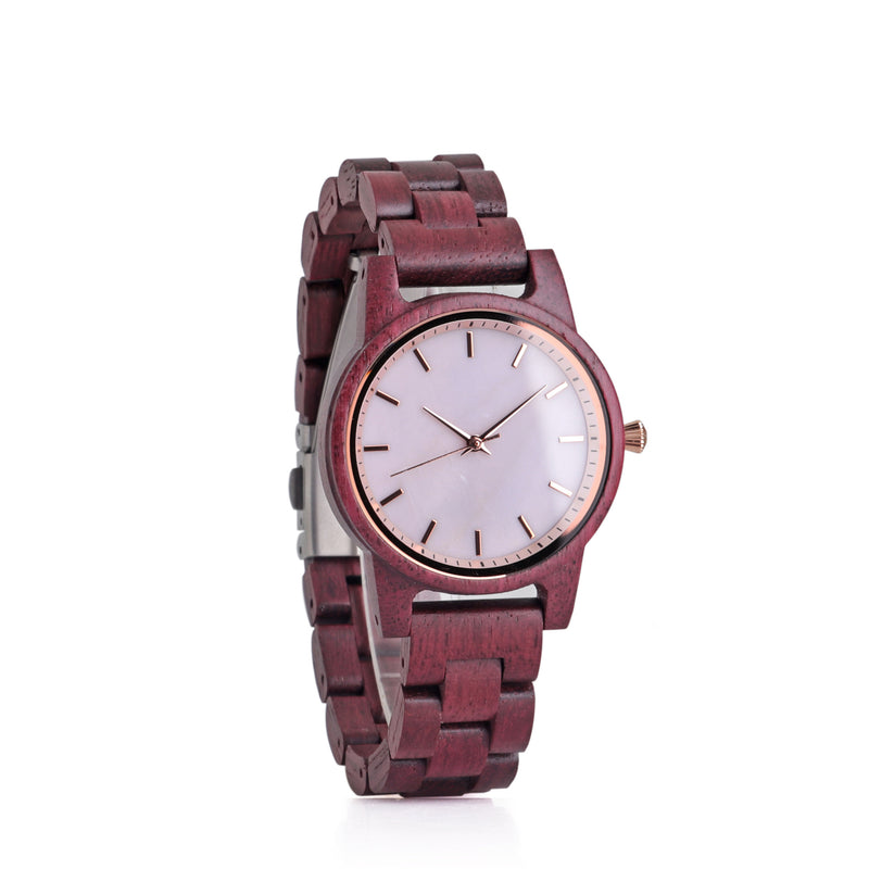 ladies wooden quartz watch, view 6 - MRSLM