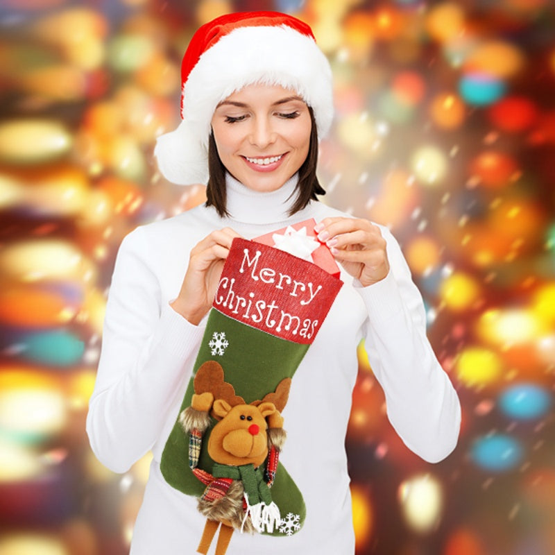 Big 3D plush Christmas stocking, view 7 - MRSLM