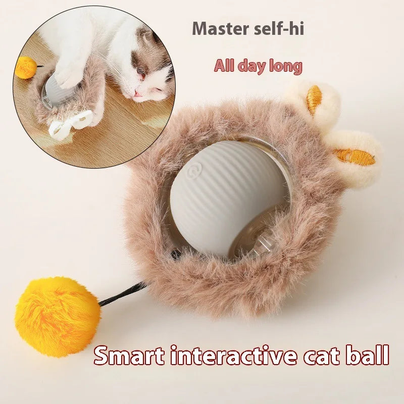 interactive rolling ball cat toy with snake tail, view 6 - MRSLM