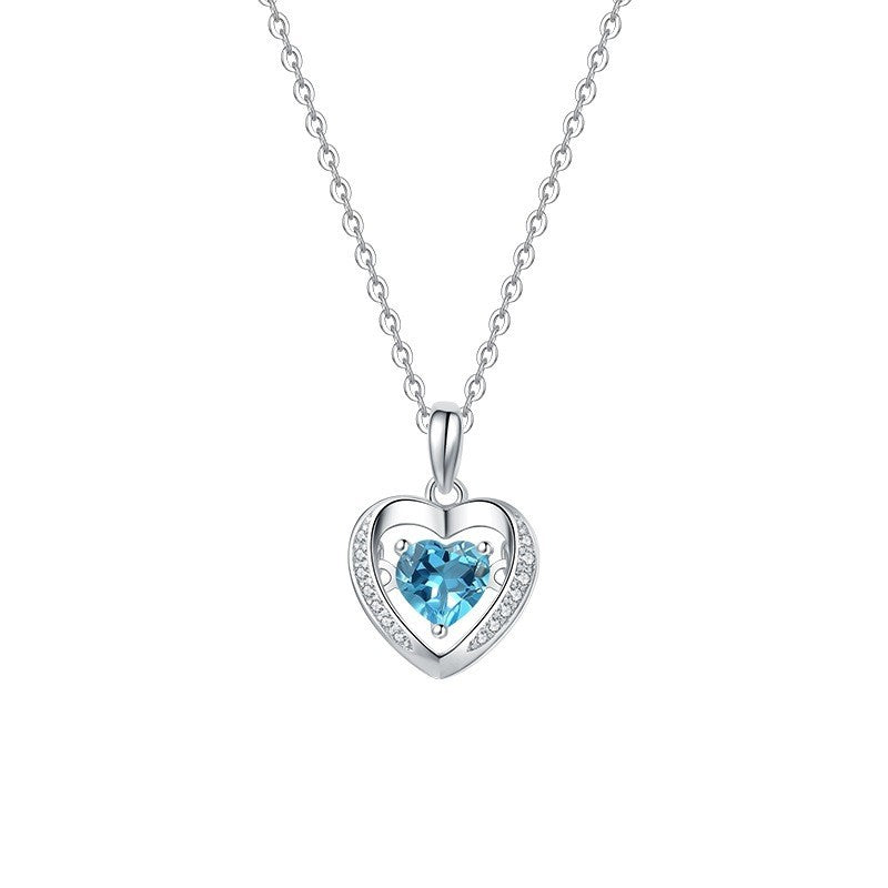 Women's S925 Sterling Silver Natural Topaz Necklace