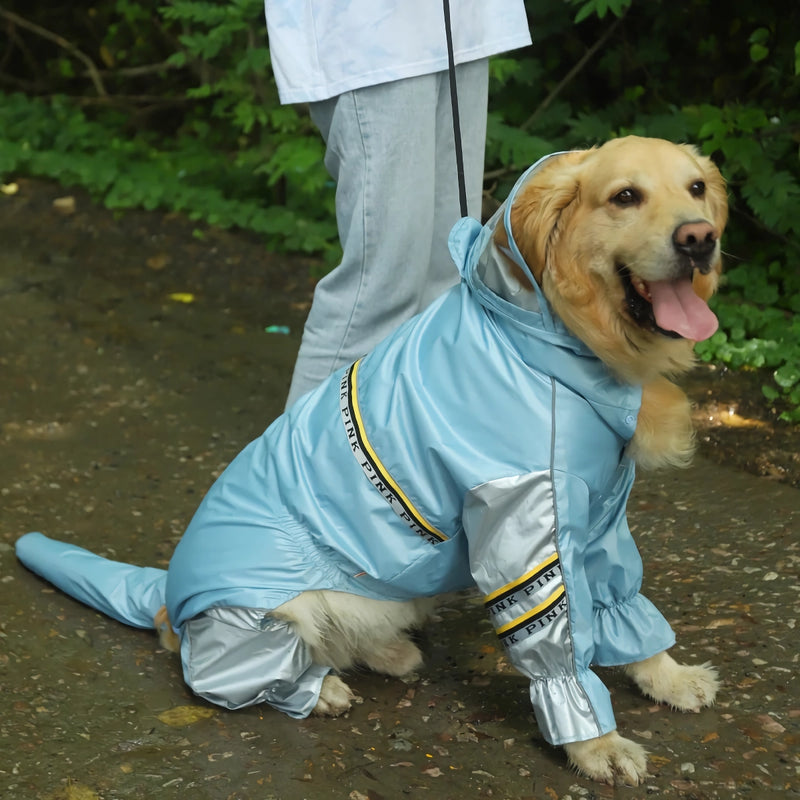 big dog raincoat with tail jumpsuit, view 4 - MRSLM