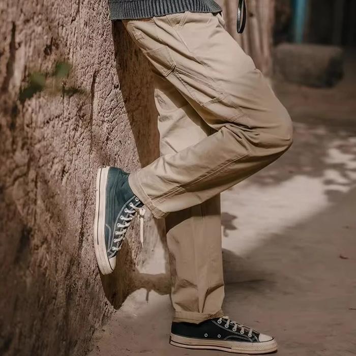 loose straight cargo pants for men - MRSLM