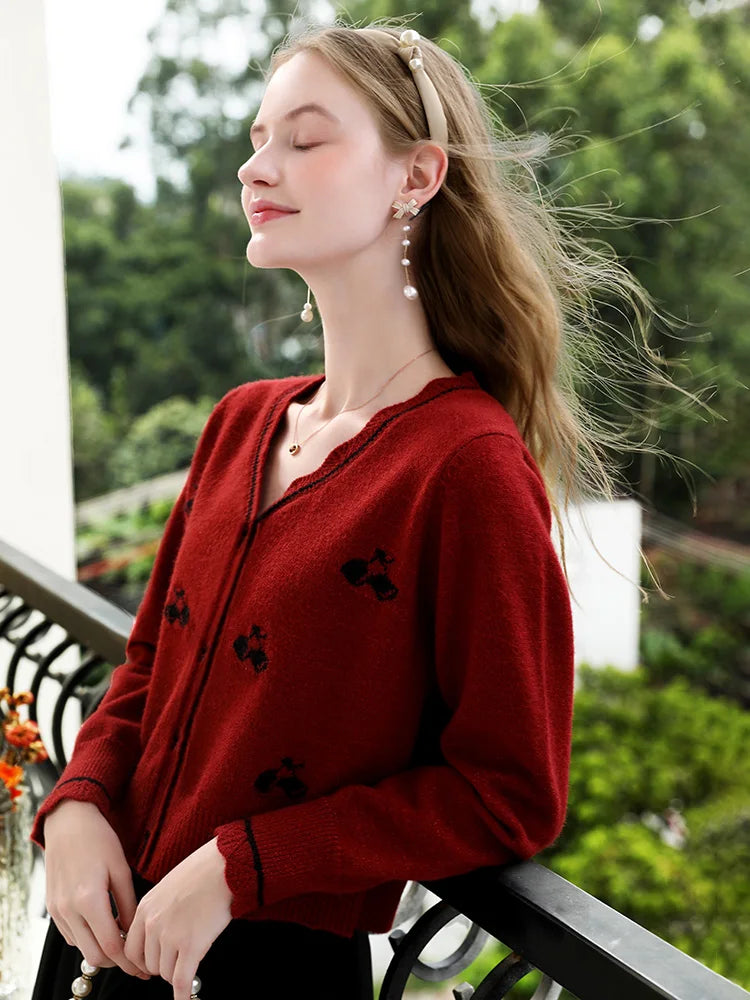v-neck casual knitted cardigan, view 5 - MRSLM