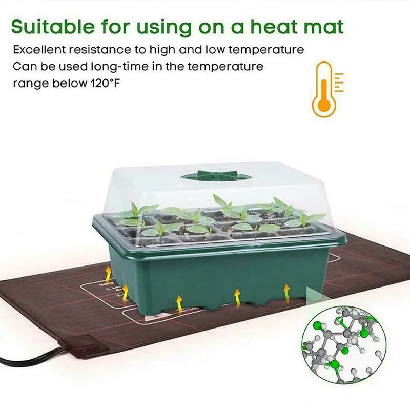 12-hole seed starter tray with cover, view 9 - MRSLM