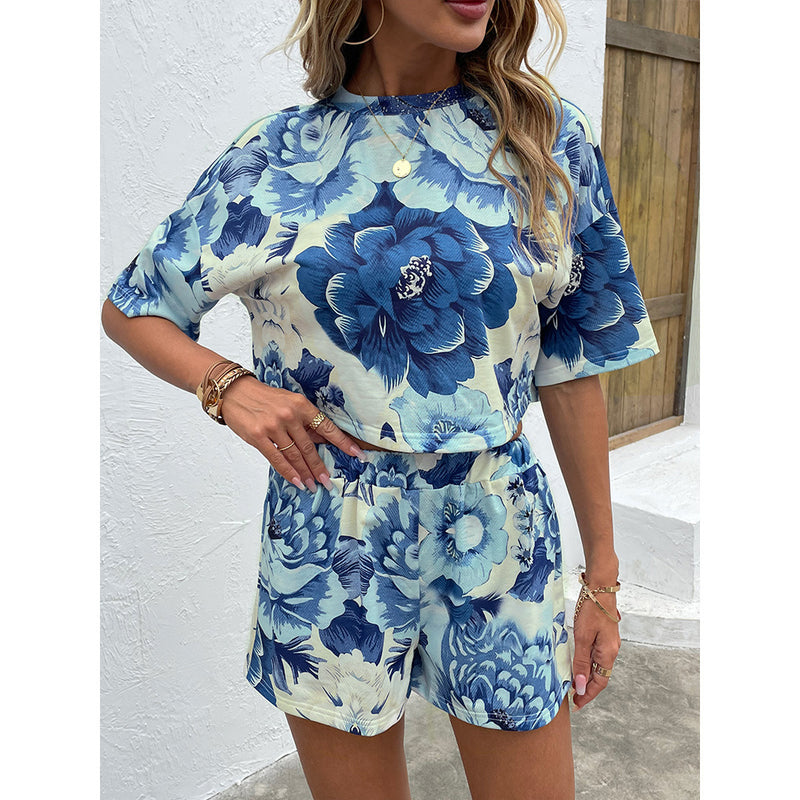 casual tie-dye loose loungewear two-piece set, view 3 - MRSLM
