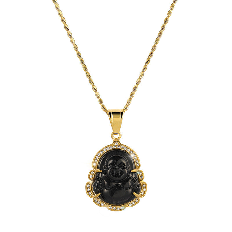 Maitreya titanium steel pendant necklace, view 5 - MRSLM