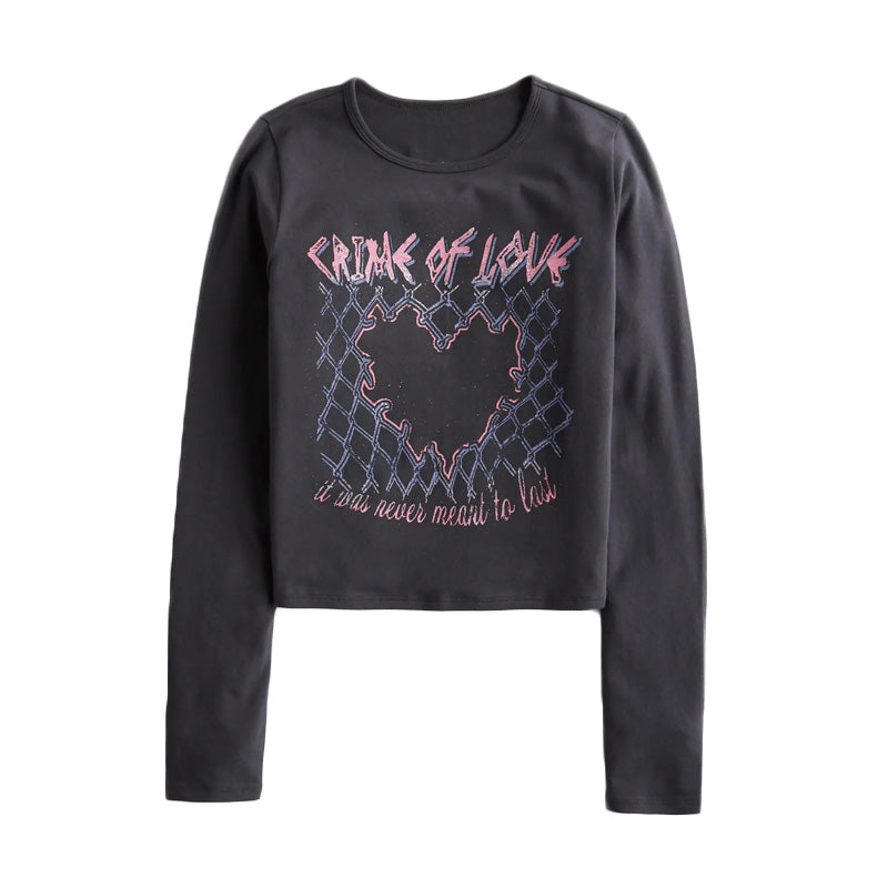 women's vintage print long sleeve t-shirt, view 10 - MRSLM