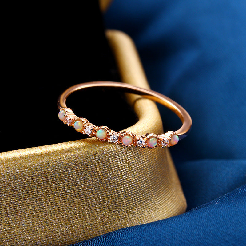 s925 silver simple opal ring, view 4 - MRSLM