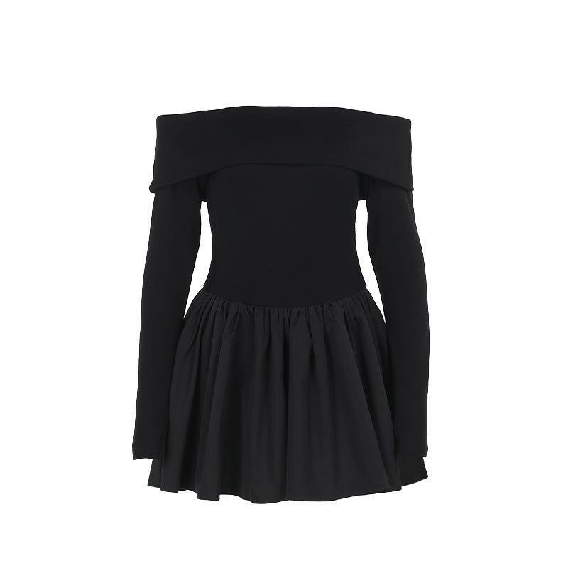 off-shoulder A-line backless dress, view 5 - MRSLM