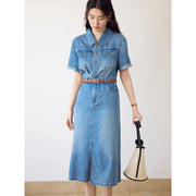 denim blue shirt dress, view 5 - MRSLM