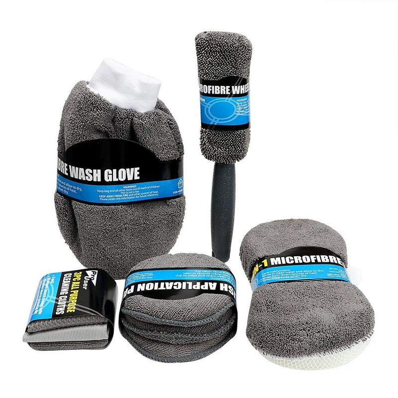 9-piece microfiber car cleaning kit, view 2 - MRSLM