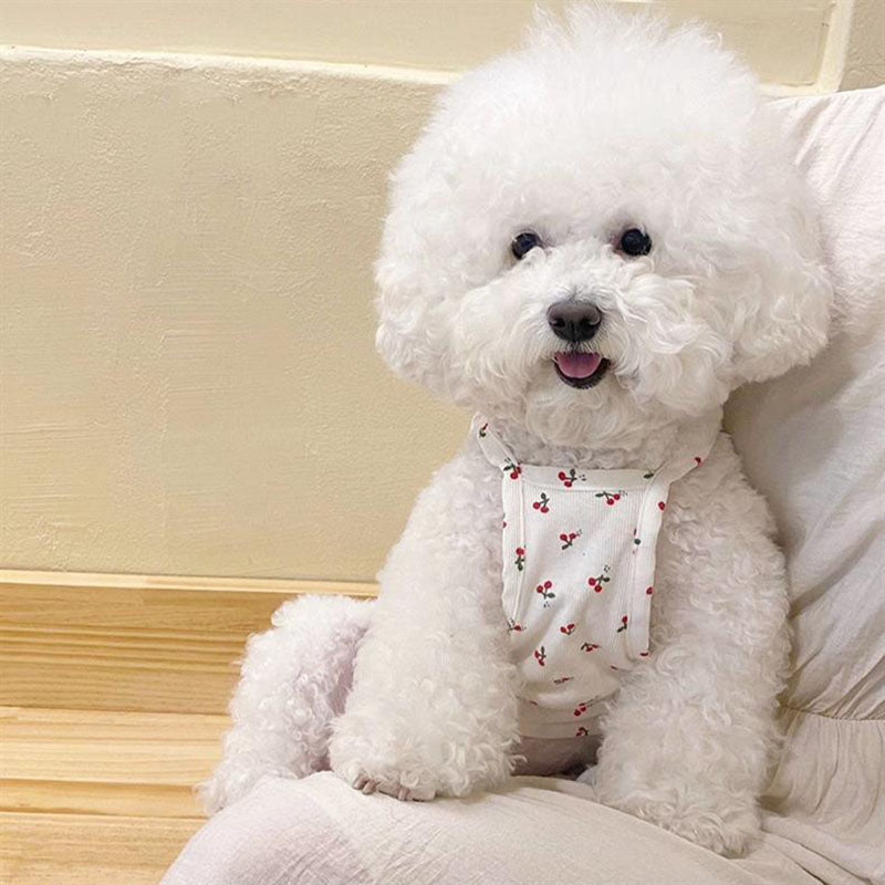 cherry print dog vest, view 5 - MRSLM