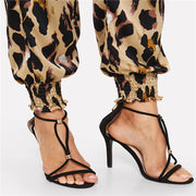 high waist leopard print pants, view 3 - MRSLM