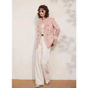 pink double breasted blazer, view 4 - MRSLM