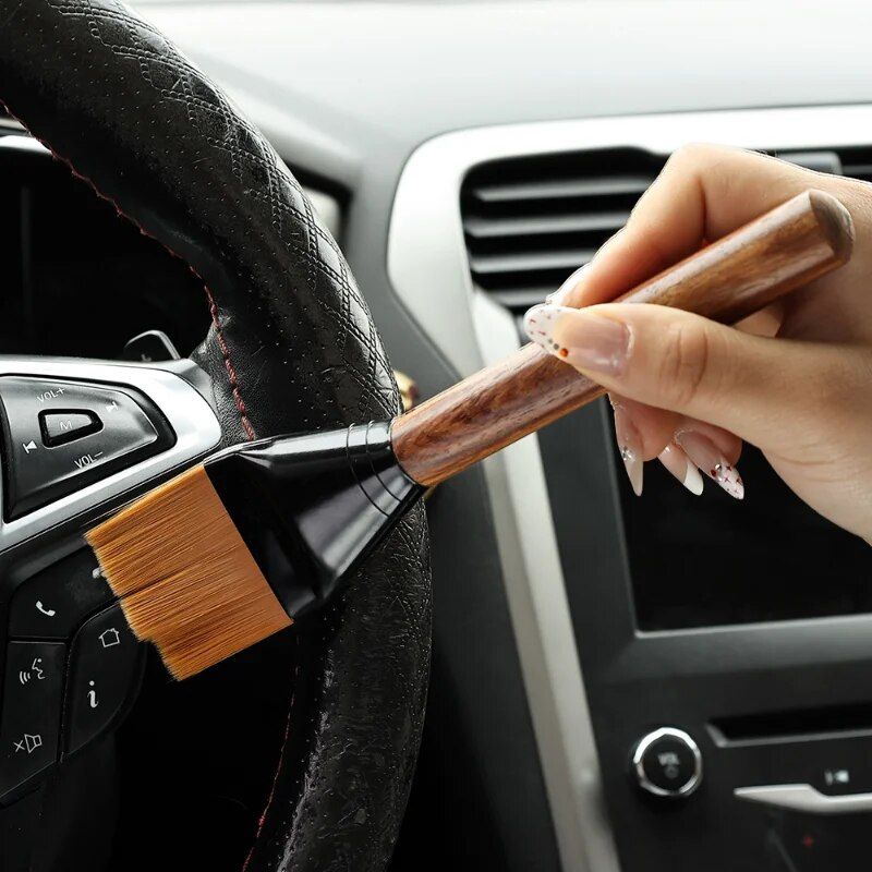 wood handle car interior cleaning brush, view 9 - MRSLM